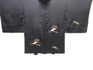 大正ロマン　吹き寄せ模様織り出し漆一つ紋絵羽織